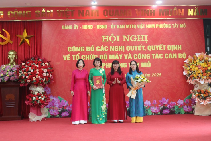 PHƯỜNG TÂY MỖ TỔ CHỨC LỄ CÔNG BỐ CÁC NGHỊ QUYẾT, QUYẾT ĐỊNH VỀ TỔ CHỨC BỘ MÁY VÀ CÔNG TÁC CÁN BỘ- Ảnh 5.