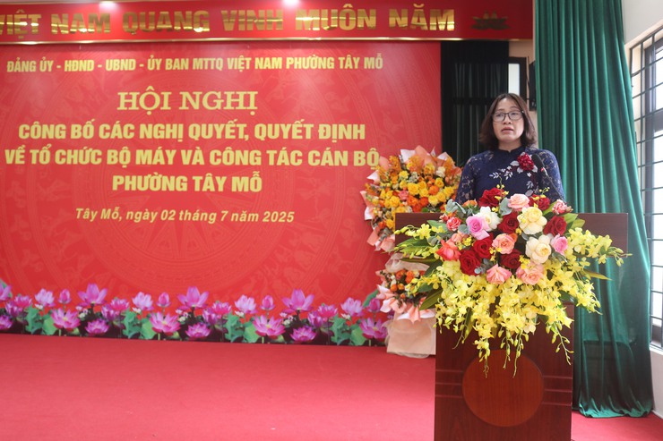 PHƯỜNG TÂY MỖ TỔ CHỨC LỄ CÔNG BỐ CÁC NGHỊ QUYẾT, QUYẾT ĐỊNH VỀ TỔ CHỨC BỘ MÁY VÀ CÔNG TÁC CÁN BỘ- Ảnh 14.
