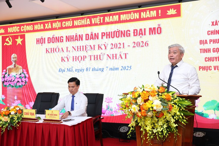 Kỳ họp thứ Nhất HĐND phường Đại Mỗ- Ảnh 4.