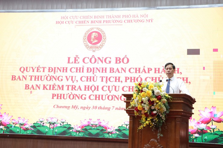 Phường Chương Mỹ tổ chức lễ trao quyết định chỉ định Ban chấp hành Hội Cựu chiến binh phường- Ảnh 5.