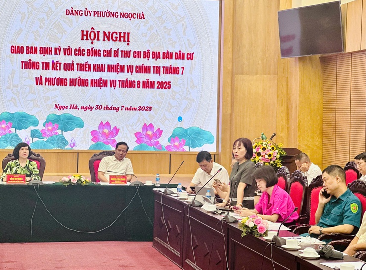 Đảng uỷ phường Ngọc Hà giao ban định kỳ với Bí thư chi bộ địa bàn dân cư tháng 7/2025- Ảnh 5.
