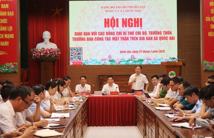 Quốc Oai tổ chức hội nghị giao ban Bí thư Chi bộ, Trưởng thôn, Trưởng ban công tác Mặt trận- Ảnh 3.