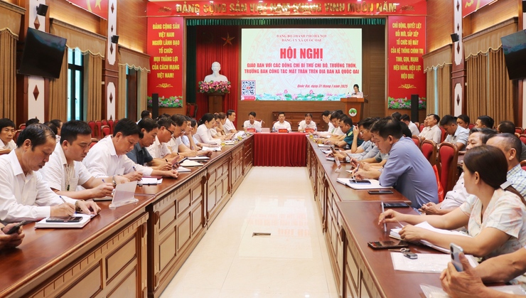 Quốc Oai tổ chức hội nghị giao ban Bí thư Chi bộ, Trưởng thôn, Trưởng ban công tác Mặt trận- Ảnh 4.