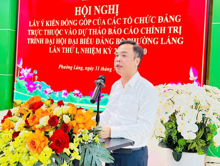 PHÁT HUY TRÍ TUỆ, NGUYỆN VỌNG XÂY DỰNG VĂN KIỆN ĐẠI HỘI ĐẢNG BỘ PHƯỜNG LÁNG LẦN THỨ I- Ảnh 1.