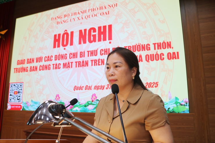 Quốc Oai tổ chức hội nghị giao ban Bí thư Chi bộ, Trưởng thôn, Trưởng ban công tác Mặt trận- Ảnh 8.