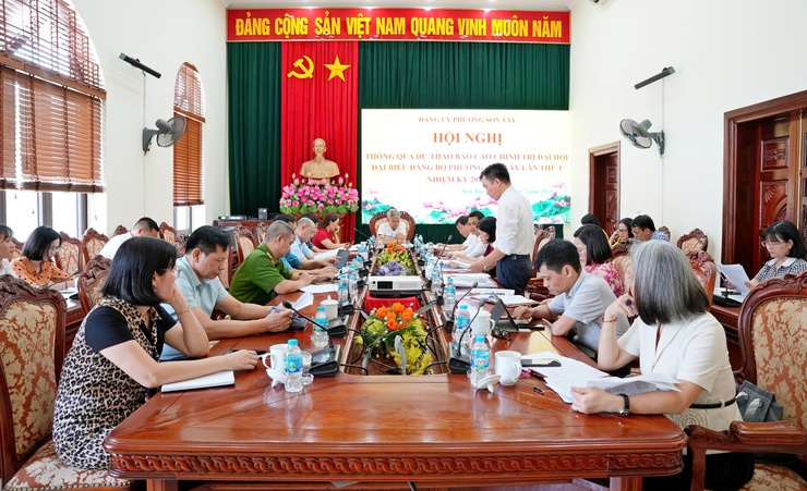 Phiên họp thứ 4 Tiểu ban Văn kiện Đại hội Đảng bộ phường Sơn Tây- Ảnh 1.