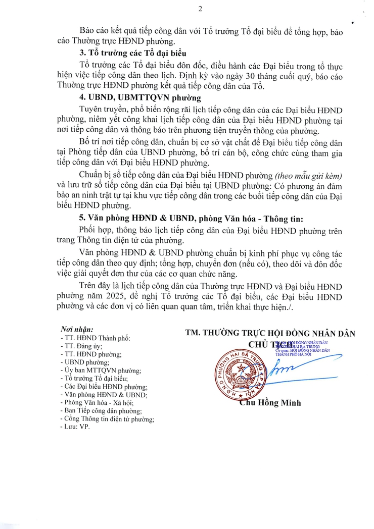 Thông báo về việc tiếp công dân của Thường trực HĐND phường và Đại biểu HĐND phường năm 2025.- Ảnh 2.