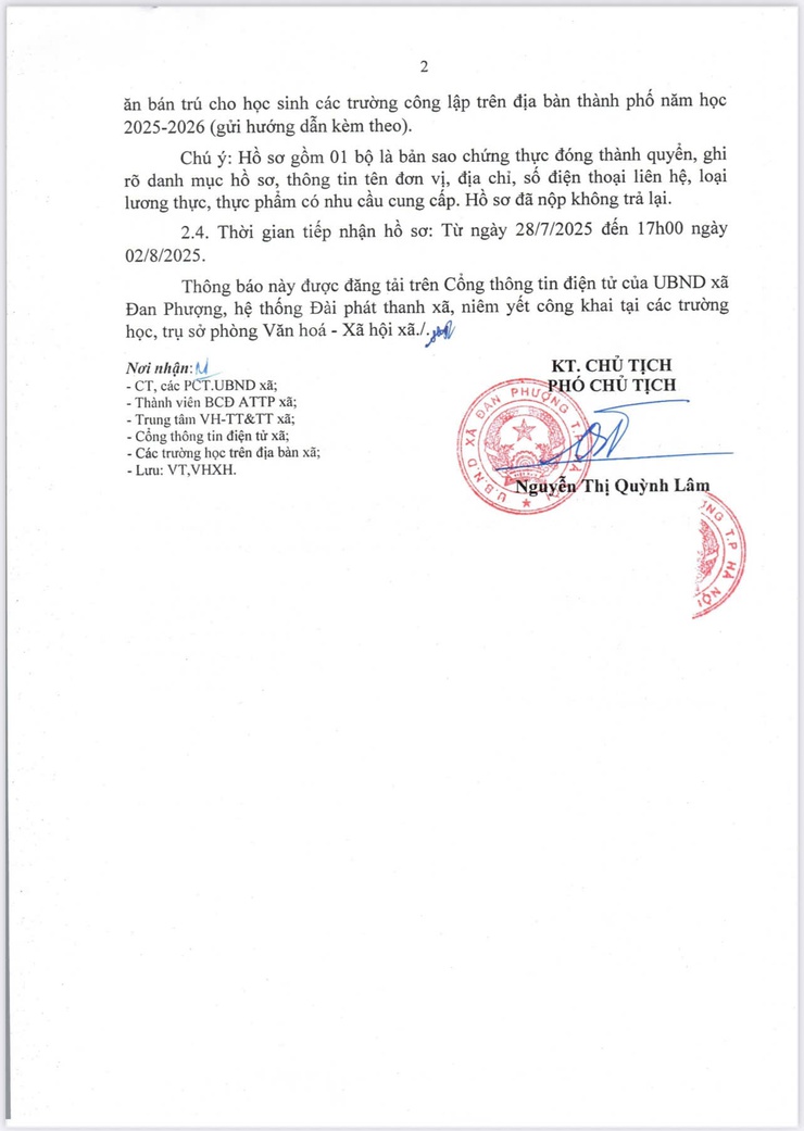 Thông báo về việc tiếp nhận hồ sơ năng lực của các cơ sở đăng ký cung cấp thực phẩm- Ảnh 2.