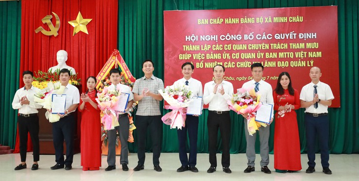 Ban chấp hành Đảng bộ xã Minh Châu: Công bố các Quyết định về thành lập các cơ quan, bổ nhiệm cán bộ- Ảnh 3.