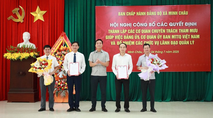 Ban chấp hành Đảng bộ xã Minh Châu: Công bố các Quyết định về thành lập các cơ quan, bổ nhiệm cán bộ- Ảnh 4.
