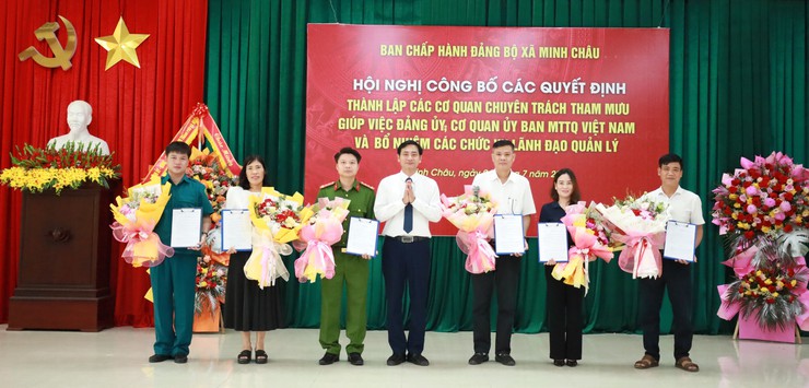 Ban chấp hành Đảng bộ xã Minh Châu: Công bố các Quyết định về thành lập các cơ quan, bổ nhiệm cán bộ- Ảnh 5.