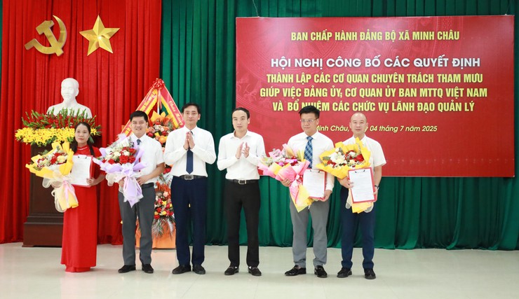 Ban chấp hành Đảng bộ xã Minh Châu: Công bố các Quyết định về thành lập các cơ quan, bổ nhiệm cán bộ- Ảnh 6.