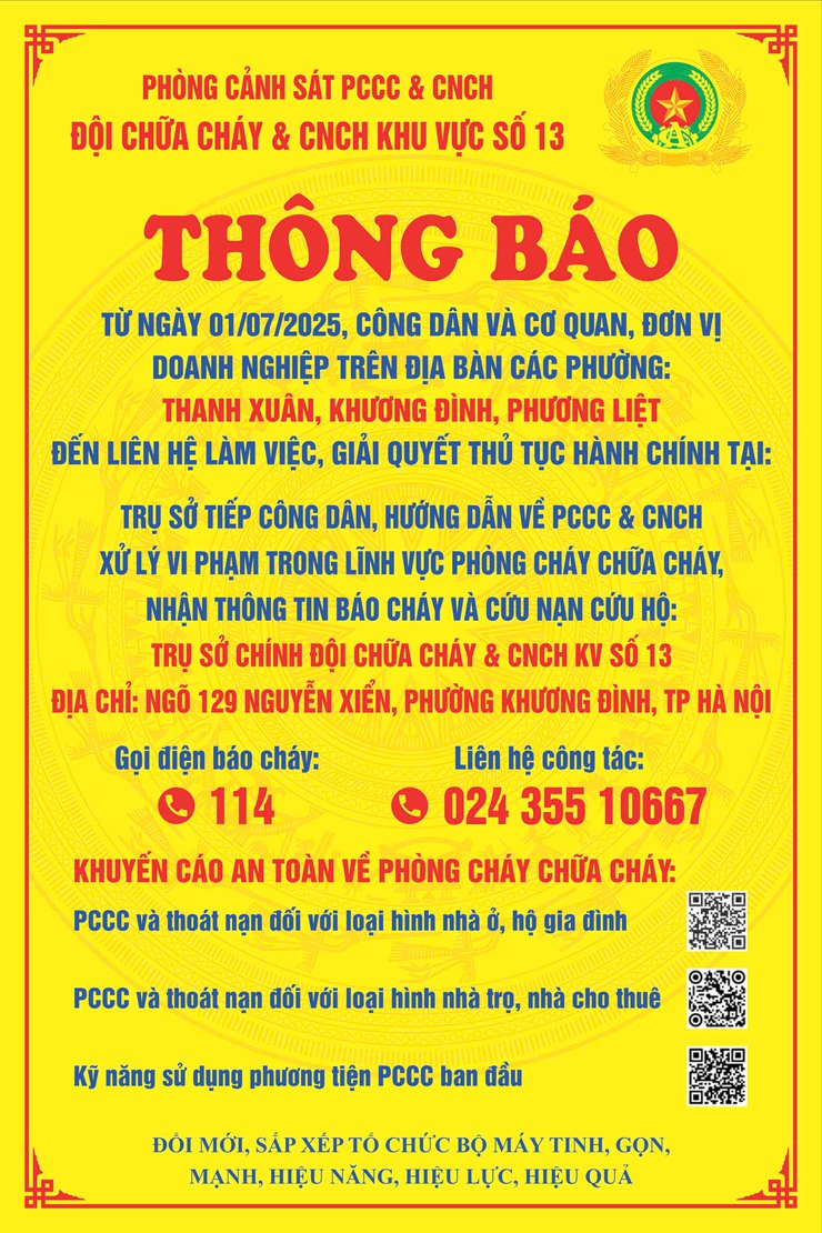 Thông báo liên hệ giải quyết thủ hành chính về phòng cháy chữa cháy- Ảnh 1.