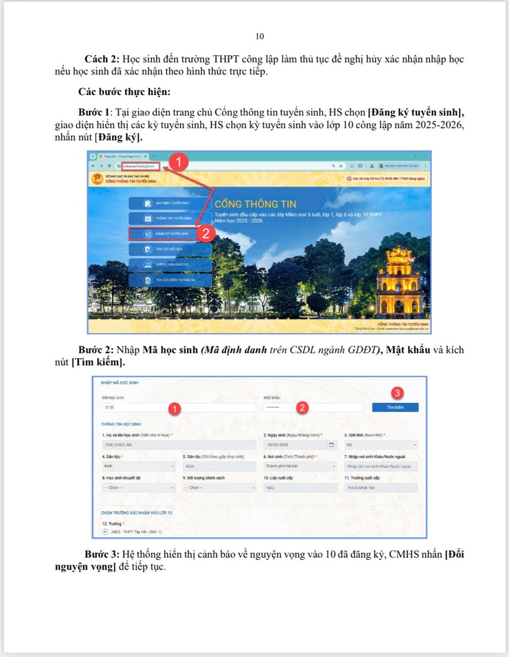 THÔNG TIN HỖ TRỢ HỌC SINH/CHA MẸ HỌC SINH ĐĂNG KÝ VÀ XÁC NHẬN NHẬP HỌC NĂM HỌC 2025 – 2026- Ảnh 10.