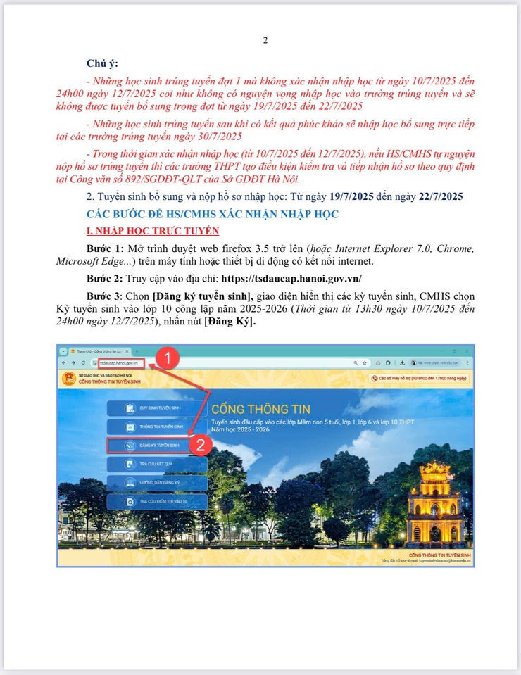 THÔNG TIN HỖ TRỢ HỌC SINH/CHA MẸ HỌC SINH ĐĂNG KÝ VÀ XÁC NHẬN NHẬP HỌC NĂM HỌC 2025 – 2026- Ảnh 2.