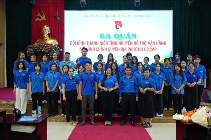 Xã Thanh Oai: 100 thanh niên tình nguyện hỗ trợ vận hành mô hình chính quyền hai cấp- Ảnh 1.