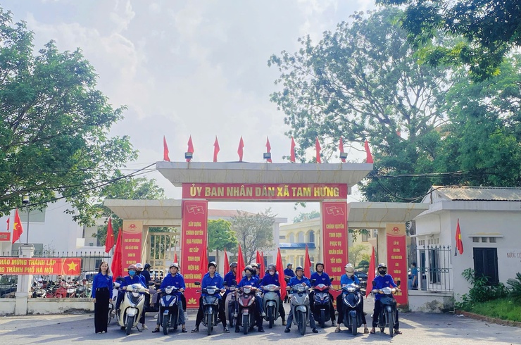 ĐOÀN XÃ TAM HƯNG RA QUÂN ĐỘI HÌNH THANH NIÊN HỖ TRỢ VẬN HÀNH VÀ TUYÊN TRUYỀN LƯU ĐỘNG MÔ HÌNH CHÍNH QUYỀN ĐỊA PHƯƠNG 2 CẤP- Ảnh 1.