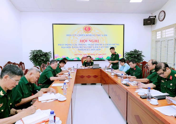 Hội Cựu chiến binh xã Thư Lâm tổ chức hội nghị triển khai các kế hoạch, phát động các phong trào thi đua chào mừng đại hội Đảng bộ xã Thư Lâm lần thứ Nhất nhiệm kỳ 2025 - 2030.- Ảnh 1.