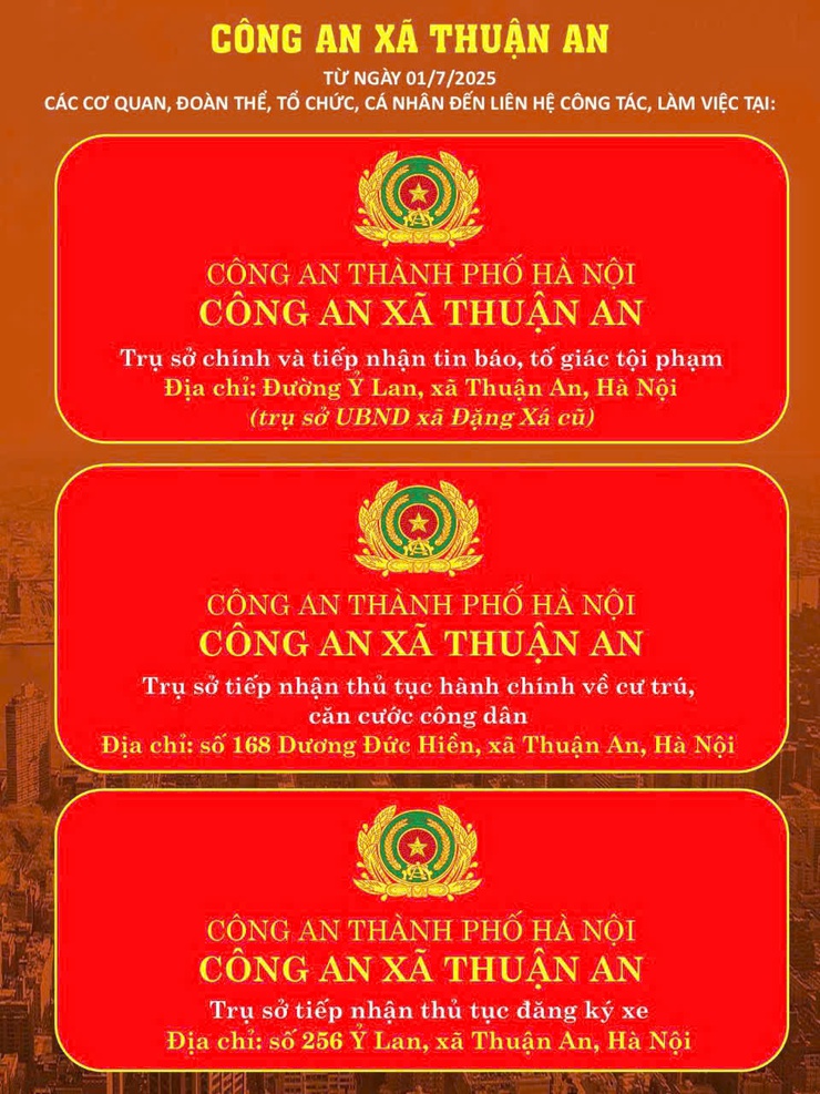 Thông báo về Trụ sở làm việc của Công an xã Thuận An- Ảnh 1.