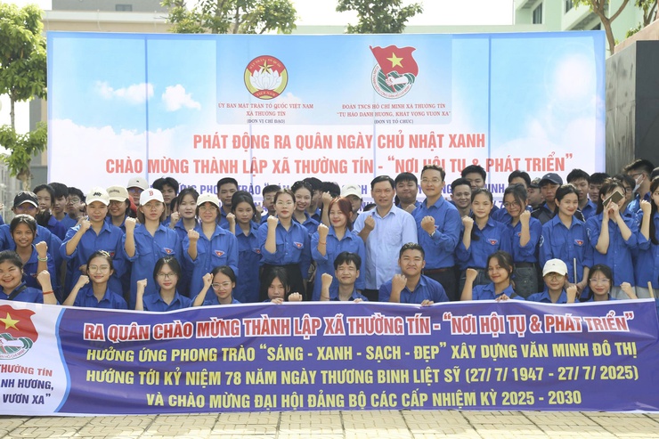 TUỔI TRẺ XÃ THƯỜNG TÍN RA QUÂN NGÀY CHỦ NHẬT XANH- Ảnh 1.