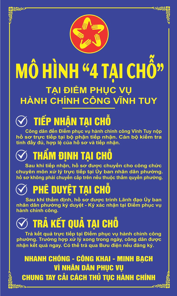 Điểm phục vụ hành chính công Vĩnh Tuy thực hiện mô hình "4 tại chỗ"- Ảnh 1.