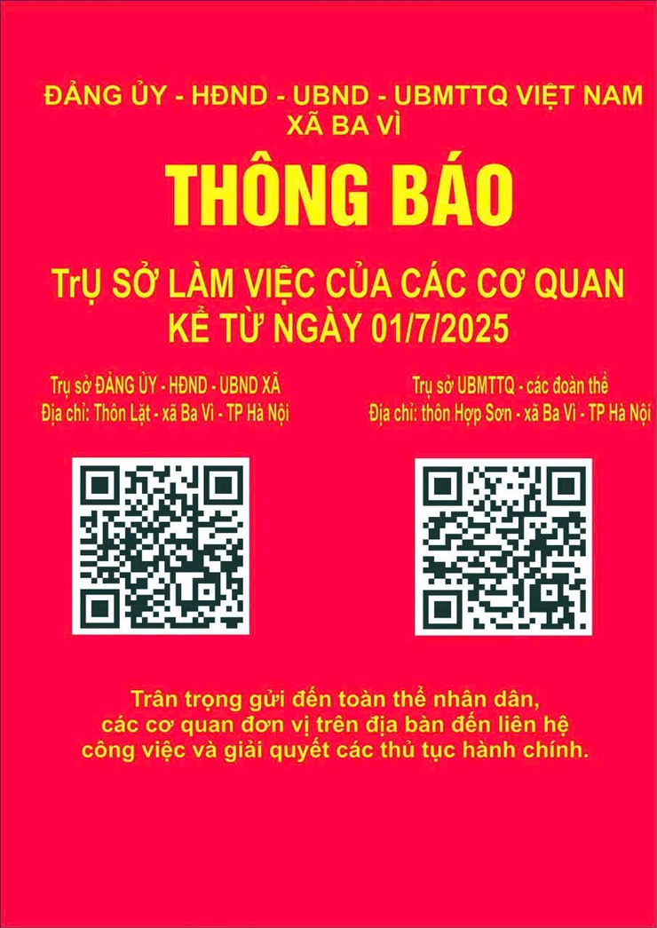 THÔNG BÁO TRỤ SỞ LÀM VIỆC CỦA CÁC CƠ QUAN- Ảnh 1.