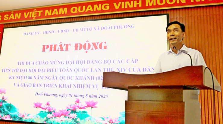 Xã Đoài Phương phát động thi đua chào mừng Đại hội Đảng bộ các cấp và triển khai công tác trọng tâm tháng 8 năm 2025- Ảnh 4.