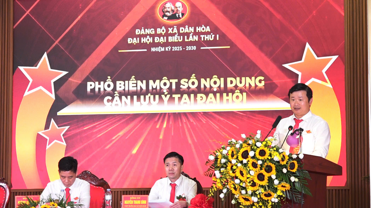 KHAI MẠC PHIÊN TRÙ BỊ ĐẠI HỘI ĐẠI BIỂU ĐẢNG BỘ XÃ DÂN HÒA LẦN THỨ I, NHIỆM KỲ 2025–2030- Ảnh 3.