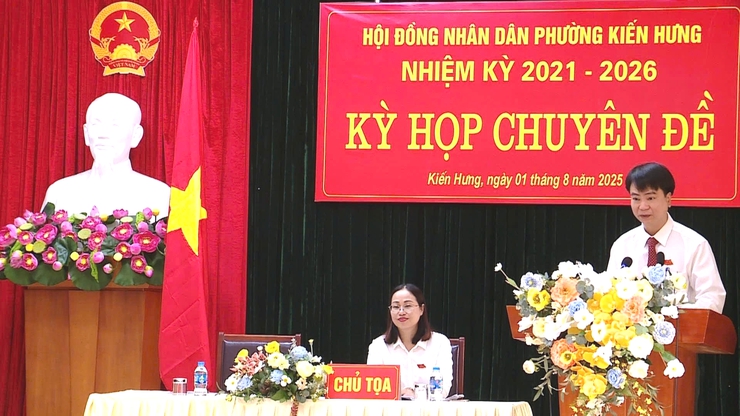 Kỳ họp chuyên đề HĐND phường Kiến Hưng, nhiệm kỳ 2021-2026- Ảnh 1.