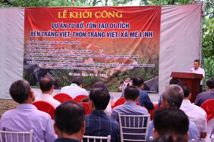 Xã Mê Linh: Khởi công dự án tu bổ, tôn tạo Di tích Đền Tráng Việt- Ảnh 1.