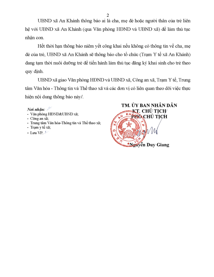 Thông báo về việc trẻ em bị bỏ rơi- Ảnh 2.
