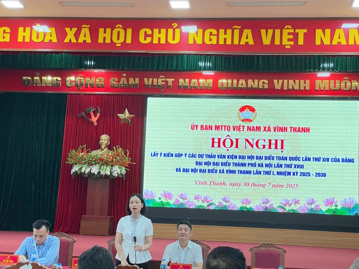 UBMTTQ Việt Nam xã Vĩnh Thanh tổ chức Hội nghị lấy ý kiến góp ý vào dự thảo các Văn kiện Đại hội Đảng các cấp- Ảnh 5.