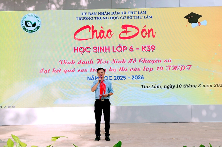 Trường THCS Thư Lâm tổ chức chương trình Chào đón học sinh lớp 6 năm học 2025-2026- Ảnh 1.