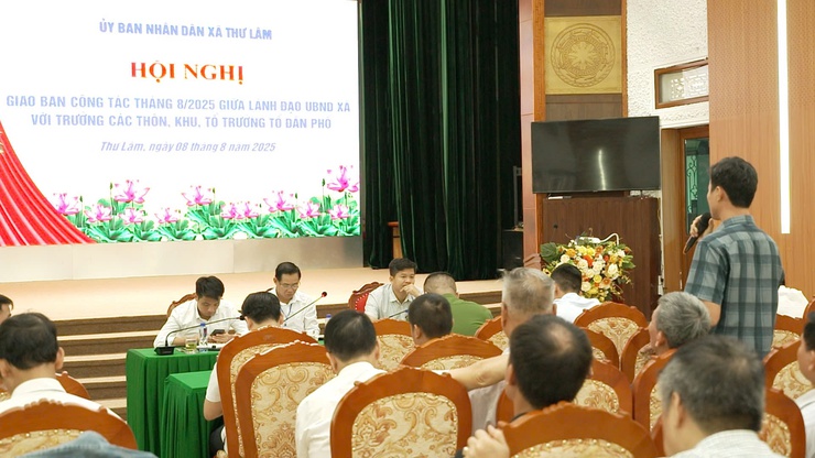 HỘI NGHỊ GIAO BAN CÔNG TÁC THÁNG 8/2025 GIỮA LÃNH ĐẠO UBND XÃ VỚI TRƯỞNG CÁC THÔN, KHU, TỔ TRƯỞNG TỔ DÂN PHỐ TRÊN ĐỊA BÀN XÃ THƯ LÂM.- Ảnh 3.