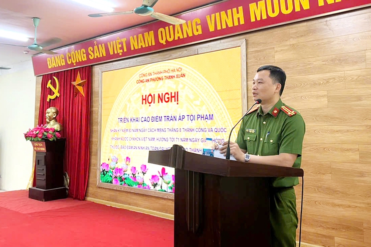 Công an phường Thanh Xuân tổ chức hội nghị triển khai cao điểm trấn áp tội phạm- Ảnh 3.