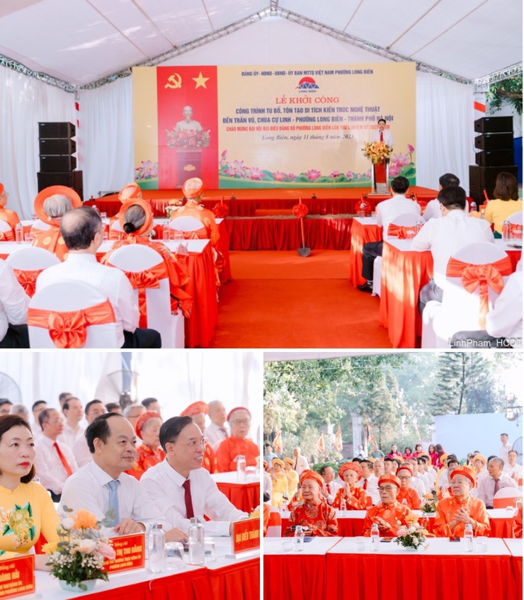 Long Biên khởi công dự án tu bổ, tôn tạo di tích đền Trấn Vũ chào mừng Đại hội đại biểu Đảng bộ phường lần thứ I- Ảnh 3.