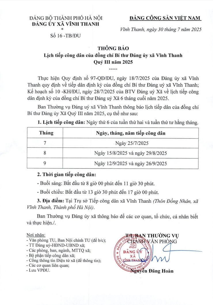 Đảng ủy xã Vĩnh Thanh- Ảnh 1.