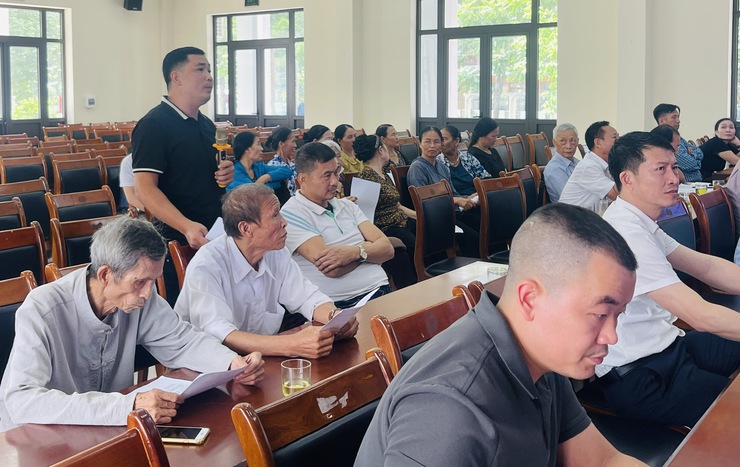 Xã Thiên Lộc tổ chức hội nghị làm việc với các hộ dân nằm trong phạm vi tuyến đường từ đường Thiên Biểu đến trường Tiểu học Thăng Long- Ảnh 8.