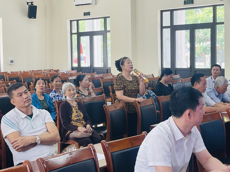 Xã Thiên Lộc tổ chức hội nghị làm việc với các hộ dân nằm trong phạm vi tuyến đường từ đường Thiên Biểu đến trường Tiểu học Thăng Long- Ảnh 7.
