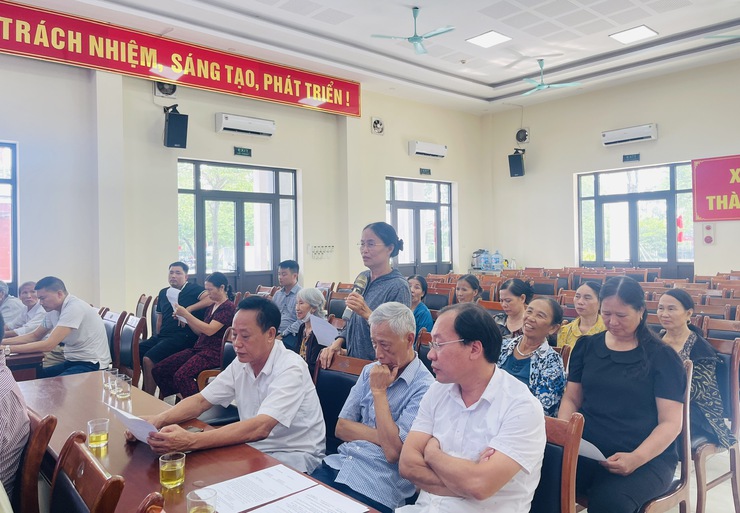 Xã Thiên Lộc tổ chức hội nghị làm việc với các hộ dân nằm trong phạm vi tuyến đường từ đường Thiên Biểu đến trường Tiểu học Thăng Long- Ảnh 6.