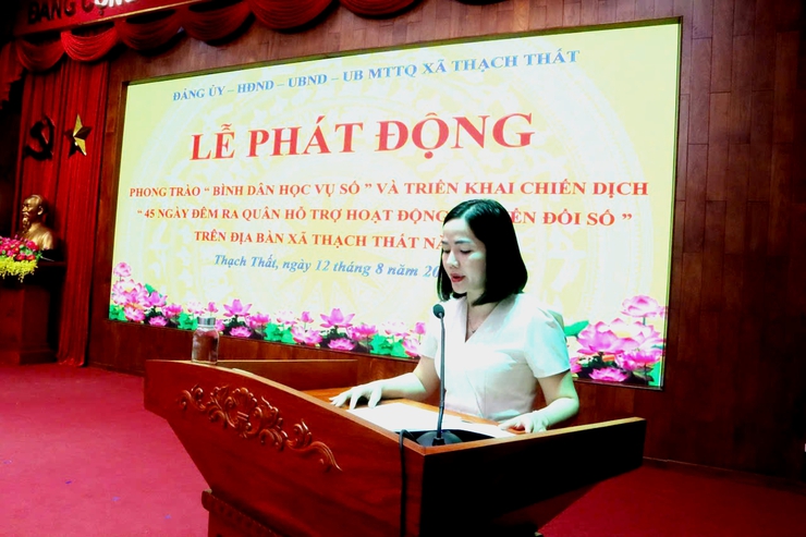 Xã Thạch Thất tổ chức Lễ phát động phong trào “Bình dân học vụ số” – Xây dựng xã hội học tập, công dân số, quê hương số- Ảnh 3.