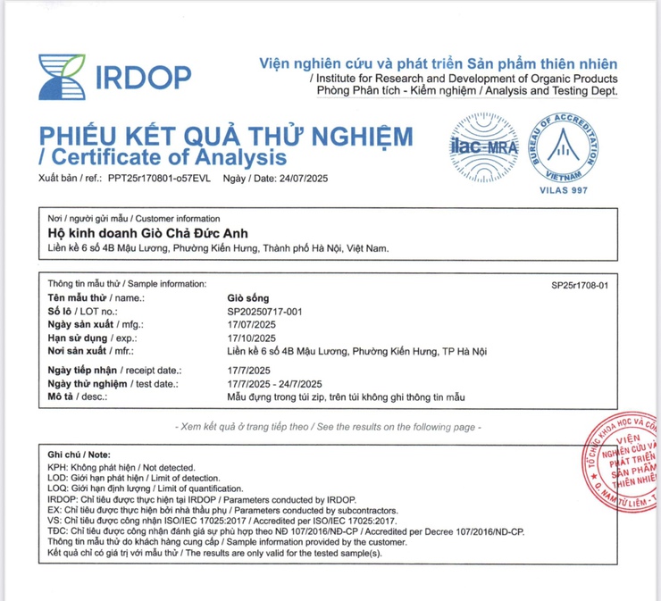 Thông tin các tổ chức, các nhân tự công bố sản phẩm năm 2025 trên địa bàn phường Kiến Hưng- Ảnh 1.