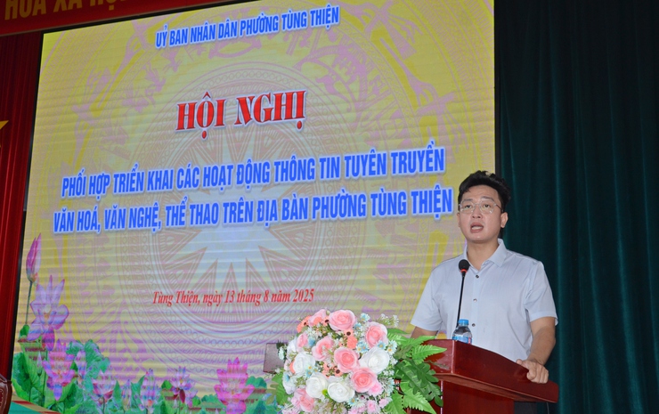 Phường Tùng Thiện triển khai công tác phối hợp hoạt động thông tin, tuyên truyền, văn hóa văn nghệ, thể dục thể thao- Ảnh 1.