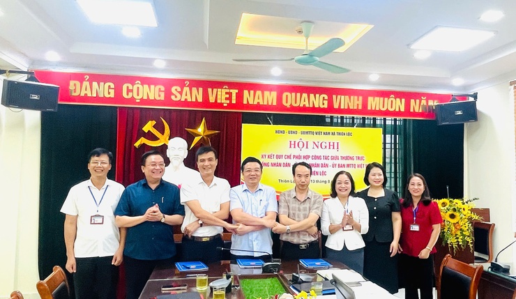 Hội nghị ký kết quy chế phối hợp giữa Thường trực HĐND – UBND – UB MTTQ Việt Nam xã Thiên Lộc- Ảnh 8.