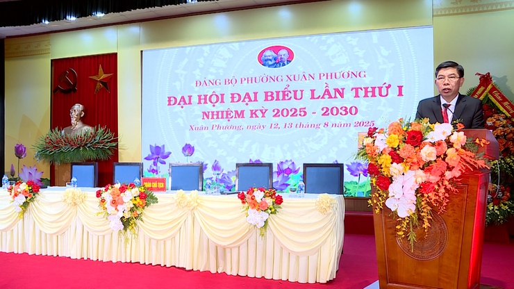 168 đảng viên dự Đại hội Đảng bộ phường Xuân Phương lần thứ I- Ảnh 1.