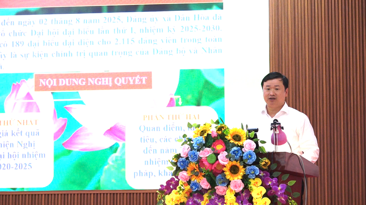 HỘI NGHỊ HỌC TẬP, QUÁN TRIỆT, TRIỂN KHAI THỰC HIỆN 4 NGHỊ QUYẾT CỦA BỘ CHÍNH TRỊ KHÓA XIII VÀ NGHỊ QUYẾT ĐẠI HỘI ĐẢNG BỘ XÃ DÂN hÒA LẦN THỨ I NHIỆM KỲ 2025-2030.- Ảnh 5.