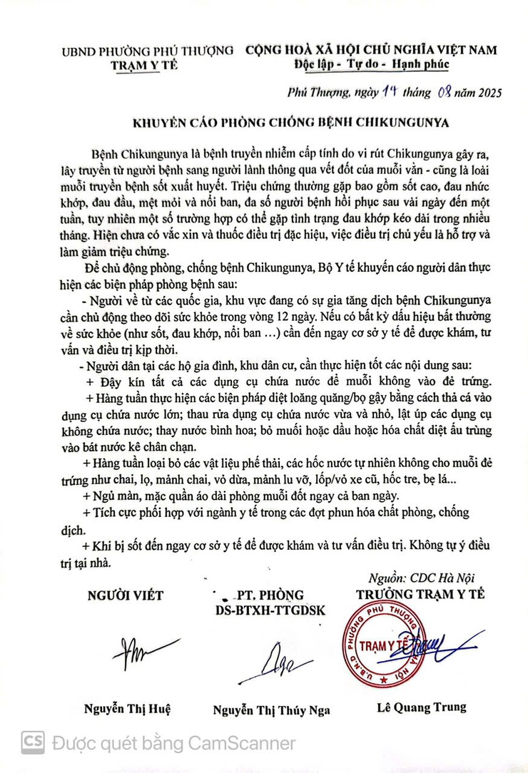 Khuyến cáo phòng, chống bệnh Chikungunya- Ảnh 1.