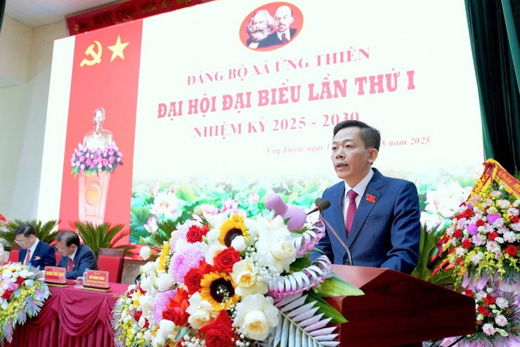 Đại hội đại biểu Đảng bộ xã Ứng Thiên lần thứ I, nhiệm kỳ 2025-2030 thành công tốt đẹp- Ảnh 2.