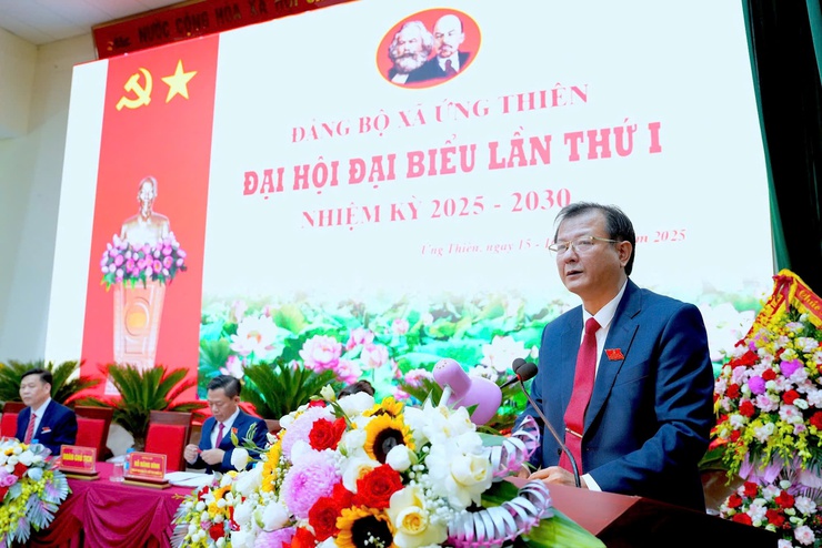 Đại hội đại biểu Đảng bộ xã Ứng Thiên lần thứ I, nhiệm kỳ 2025-2030 thành công tốt đẹp- Ảnh 4.
