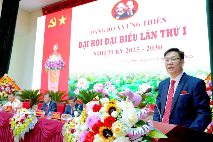 Đại hội đại biểu Đảng bộ xã Ứng Thiên lần thứ I, nhiệm kỳ 2025-2030 thành công tốt đẹp- Ảnh 5.